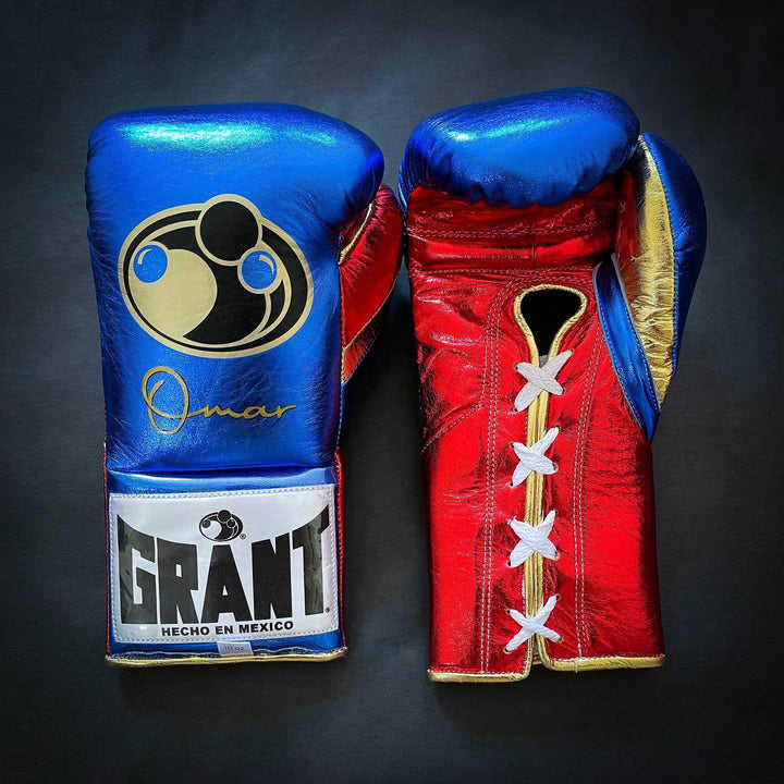 Grant Boxing Gloves Blue/Red/Gold