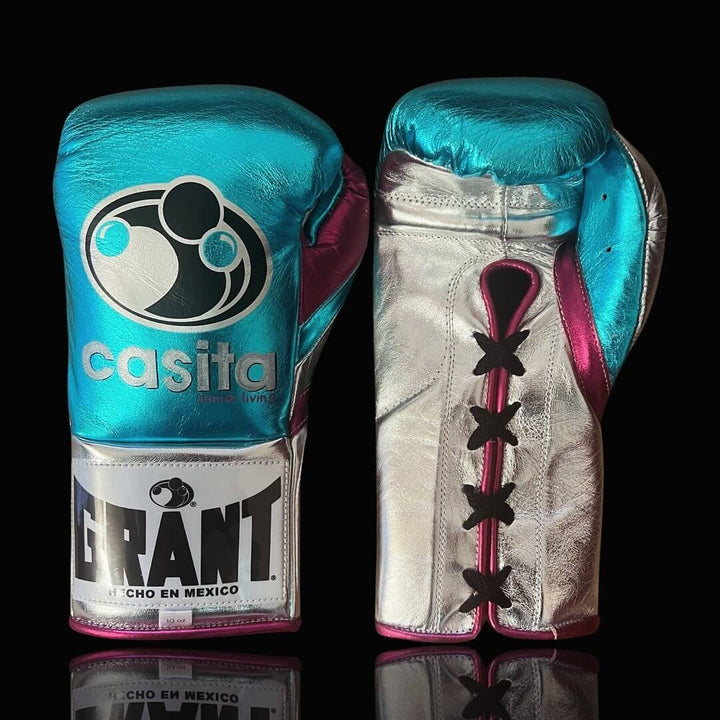 Grant Boxing Gloves Blue/Silver/Pink