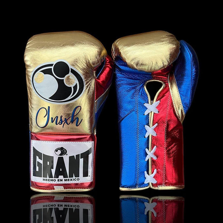 Grant Boxing Gloves Gold/Red/Blue