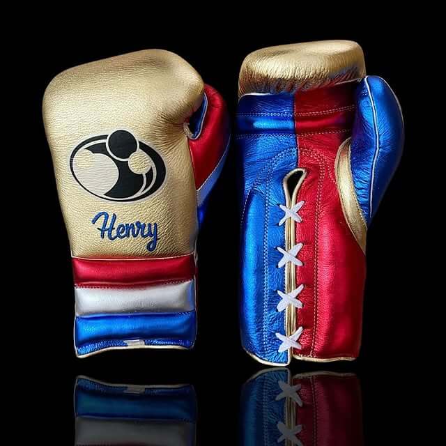 Grant Boxing Gloves Gold/Blue/Red