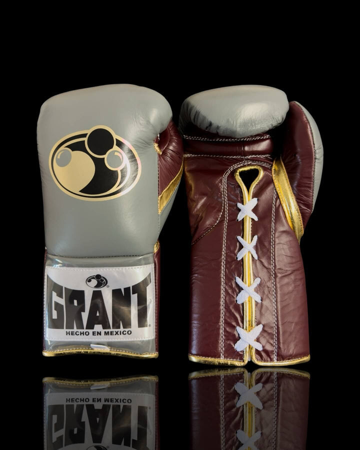 Grant Boxing Gloves Grey/Brown/Gold