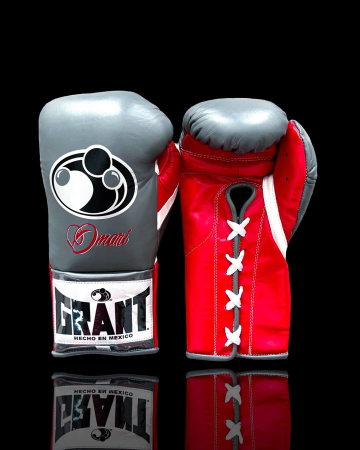 Grant Boxing Gloves Grey/Red/White