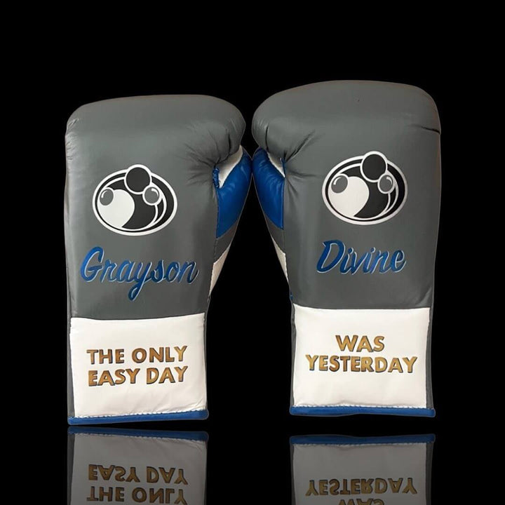 Grant Boxing Gloves Grey/Blue/White