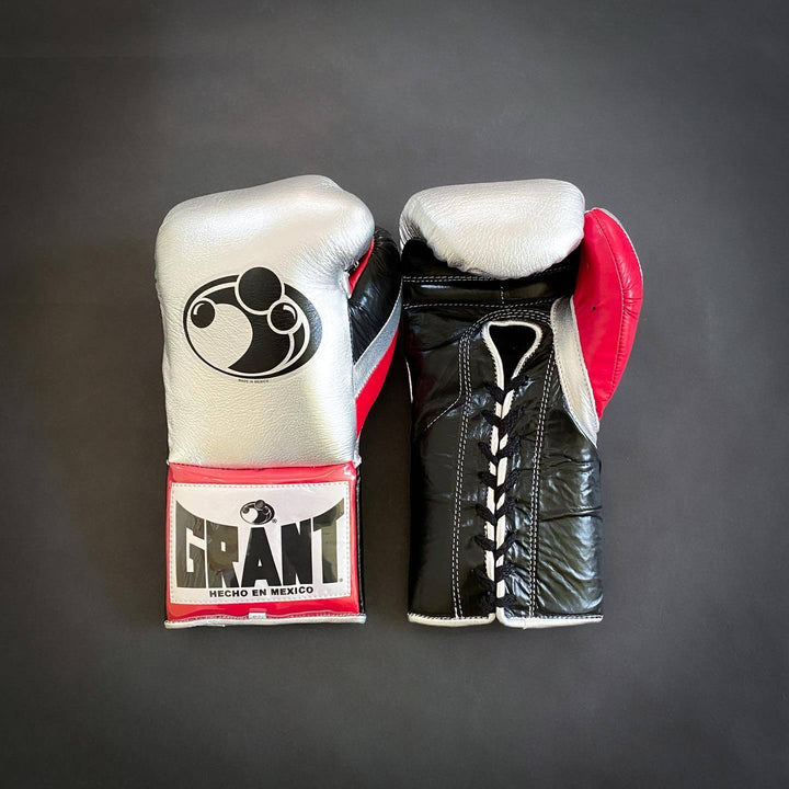 Grant Boxing Gloves Silver/Black/Red