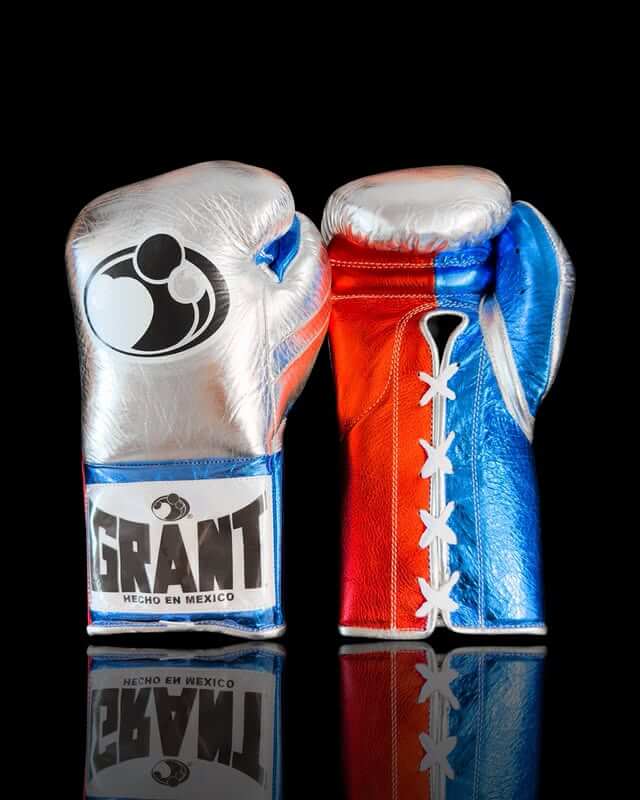 Grant Boxing Gloves Silver/Blue/Red