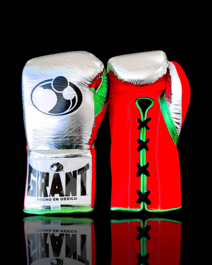 Grant Boxing Gloves Silver/Red/Green