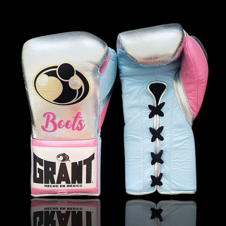 Grant Boxing Gloves Silver/Blue/Pink