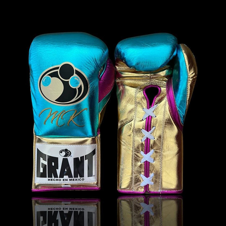 Grant Boxing Gloves Blue/Gold/Pink