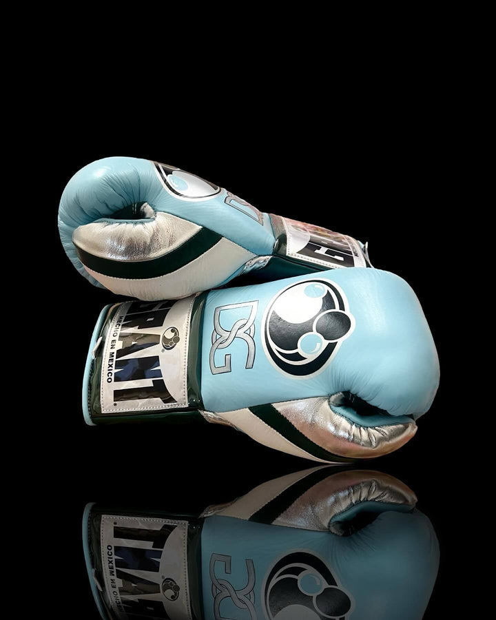Grant Boxing Gloves Sky-Blue/Green/Silver