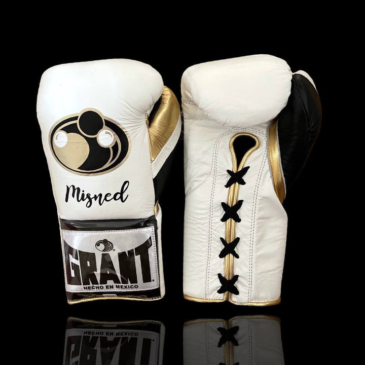 Grant Boxing Gloves White/Black/Gold