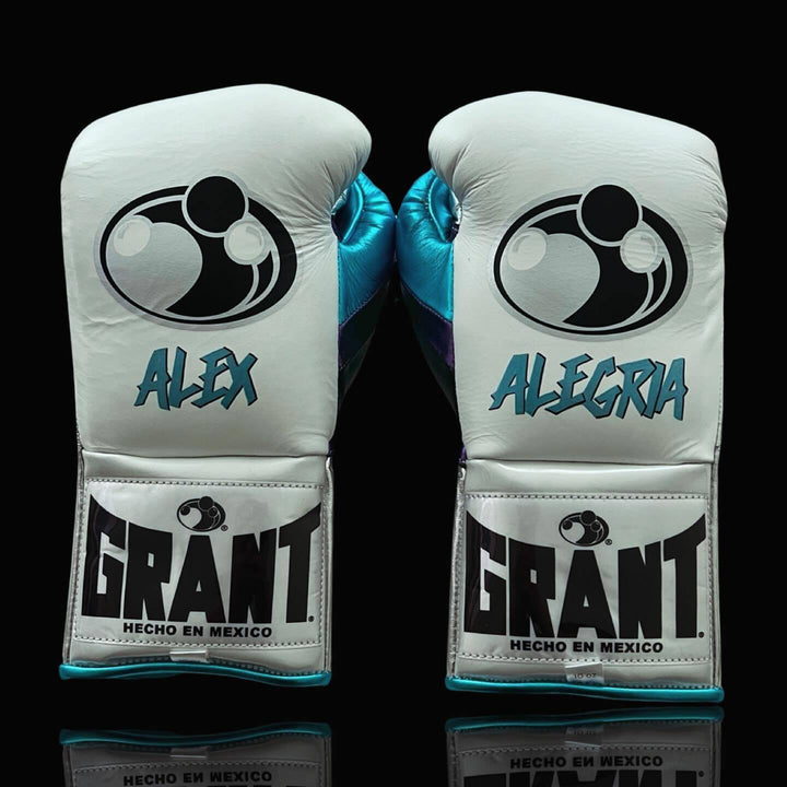 Grant Boxing Gloves White/Blue/Black