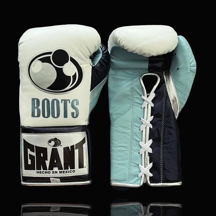 Grant Boxing Gloves White/Blue/Teal