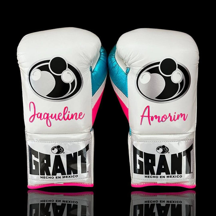 Grant Boxing Gloves White/Pink/Blue