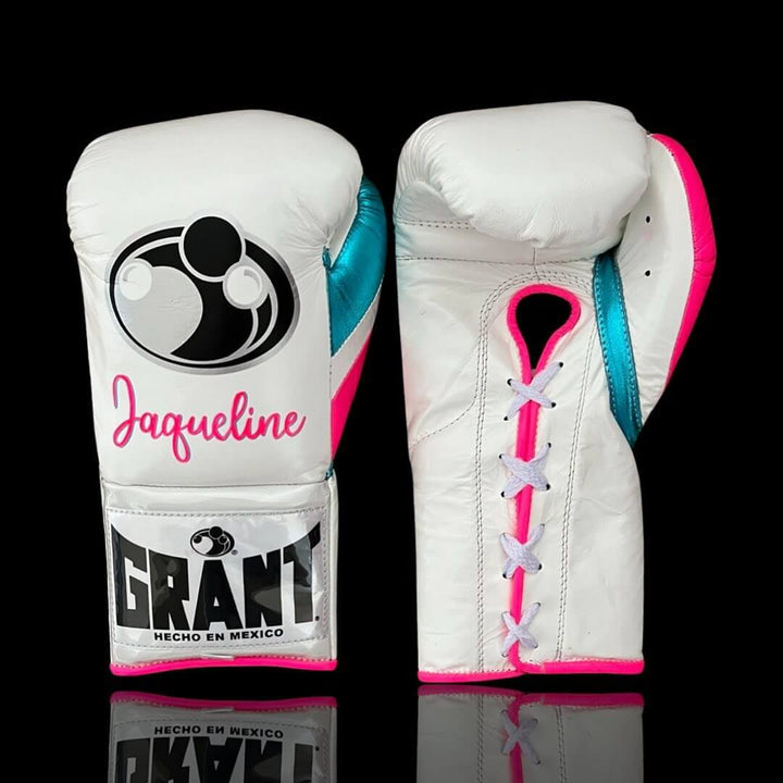 Grant Boxing Gloves White/Pink/Blue
