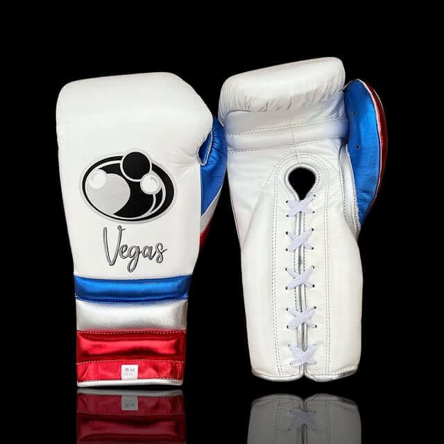 Grant Boxing Gloves White/Blue/Silver/Red