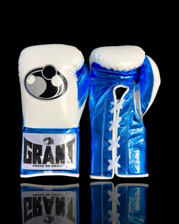 Grant Boxing Gloves White/Blue/Silver