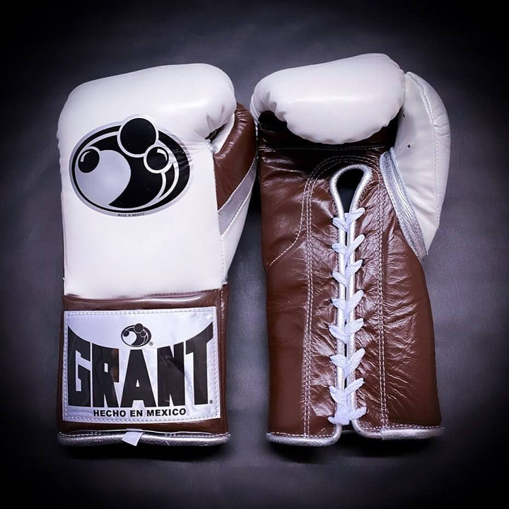 Grant Boxing Gloves White/Brown/Silver