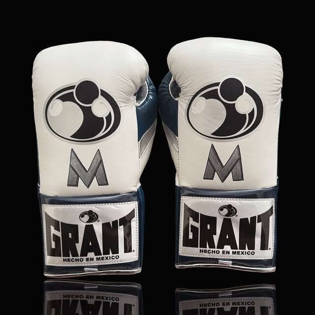 Grant Boxing Gloves White/Blue/Silver