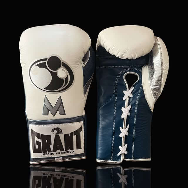 Grant Boxing Gloves White/Blue/Silver