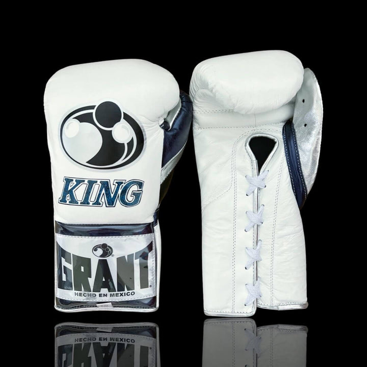 Grant Boxing Gloves White/Blue/Silver