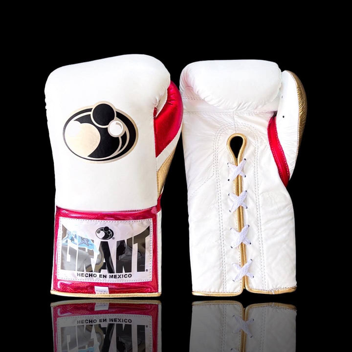 Grant Boxing Gloves White/Red/Gold