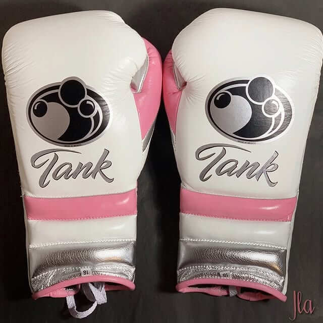 Grant Boxing Gloves White/Pink/Silver