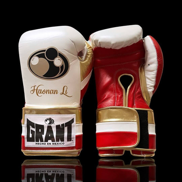 Grant Boxing Gloves White/Red/Gold