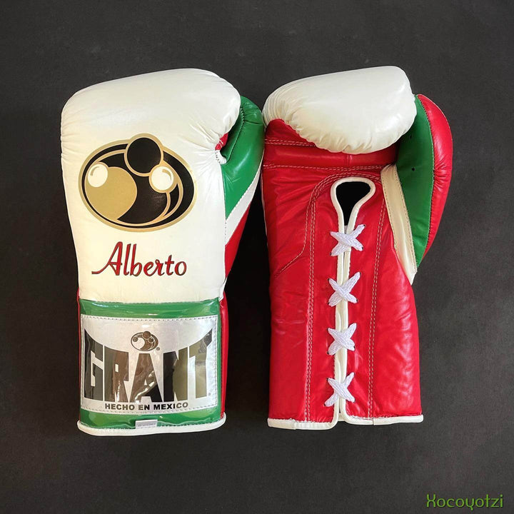 Grant Boxing Gloves White/Red/Green