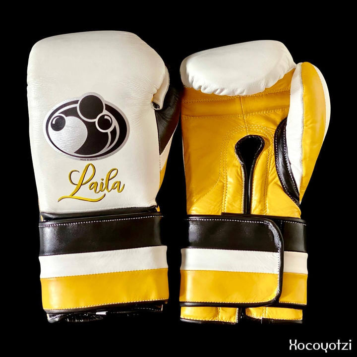 Grant Boxing Gloves White/Yellow/Black